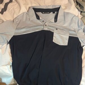 Travis Mathew Gray and Black Polo Shirt